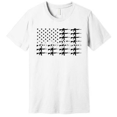 We The People Patriotic USA AR15 Rifle Flag 4th July Gun Premium T-Shirt