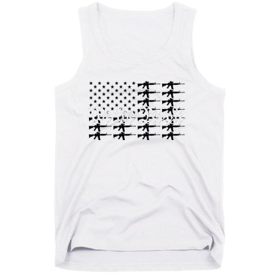 We The People Patriotic USA AR15 Rifle Flag 4th July Gun Tank Top