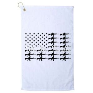 We The People Patriotic USA AR15 Rifle Flag 4th July Gun Platinum Collection Golf Towel