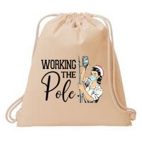 Working The Pole Funny ER Nurse Life Emergency Room Nursing Drawstring Bag