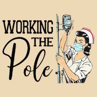 Working The Pole Funny ER Nurse Life Emergency Room Nursing Drawstring Bag