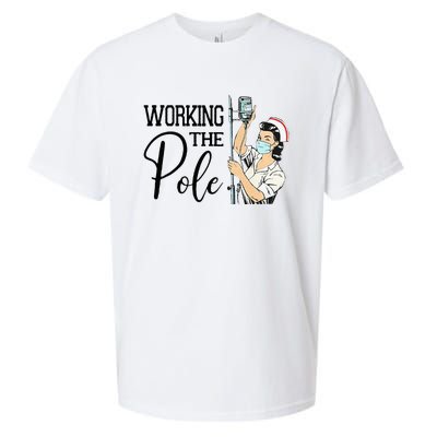 Working The Pole Funny ER Nurse Life Emergency Room Nursing Sueded Cloud Jersey T-Shirt