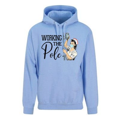 Working The Pole Funny ER Nurse Life Emergency Room Nursing Unisex Surf Hoodie