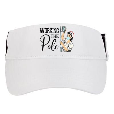 Working The Pole Funny ER Nurse Life Emergency Room Nursing Adult Drive Performance Visor