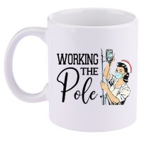 Working The Pole Funny ER Nurse Life Emergency Room Nursing 11oz C Handle Ceramic Mug