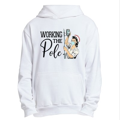 Working The Pole Funny ER Nurse Life Emergency Room Nursing Urban Pullover Hoodie