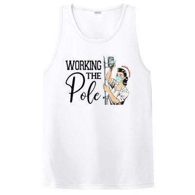 Working The Pole Funny ER Nurse Life Emergency Room Nursing PosiCharge Competitor Tank