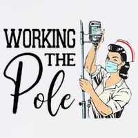 Working The Pole Funny ER Nurse Life Emergency Room Nursing Golf Towel