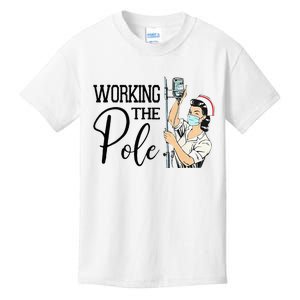 Working The Pole Funny ER Nurse Life Emergency Room Nursing Kids T-Shirt