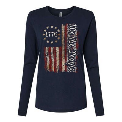 We The People American History 1776 Independence Day Vintage Womens Cotton Relaxed Long Sleeve T-Shirt