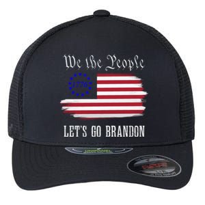 We The People LetS Go Brandon American Flag Gift Flexfit Unipanel Trucker Cap