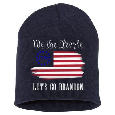 We The People LetS Go Brandon American Flag Gift Short Acrylic Beanie