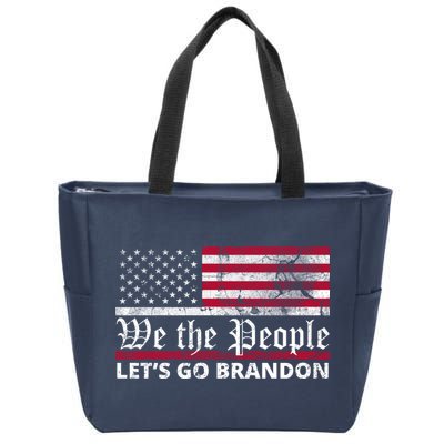 We The People Let's Go Brandon Patriotic Zip Tote Bag