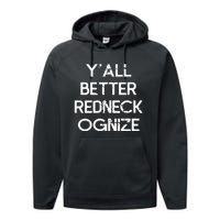 White Trash Party Attire Trailer Trash Redneck Performance Fleece Hoodie