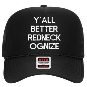 White Trash Party Attire Trailer Trash Redneck High Crown Mesh Back Trucker Hat