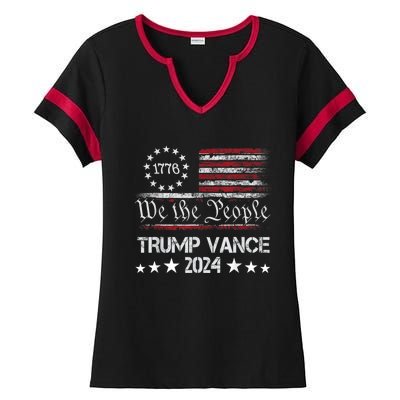 We The People Trump Vance 2024 Ladies Halftime Notch Neck Tee