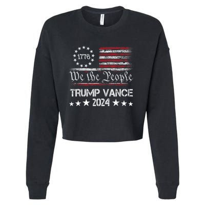 We The People Trump Vance 2024 Cropped Pullover Crew