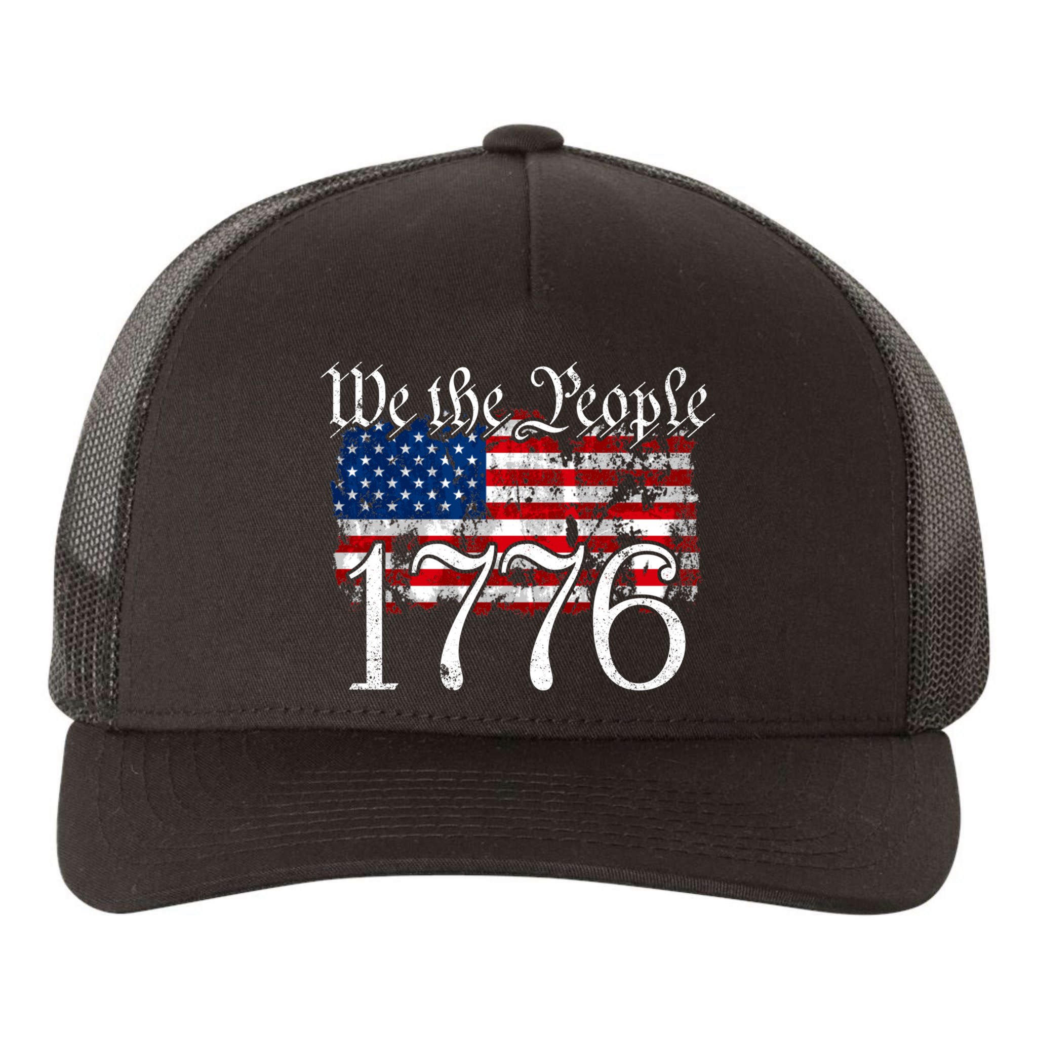 We The People 1776 U S Constitution Freedom American Flag Gift Yupoong Adult 5-Panel Trucker Hat