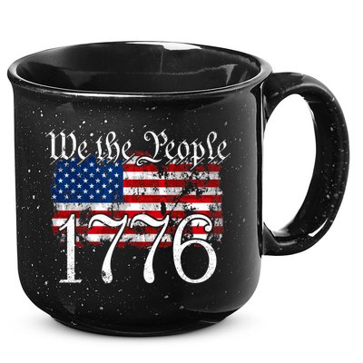 We The People 1776 U S Constitution Freedom American Flag Gift 15oz Campfire Ceramic Mug