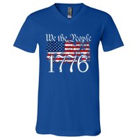 We The People 1776 U S Constitution Freedom American Flag Gift V-Neck T-Shirt