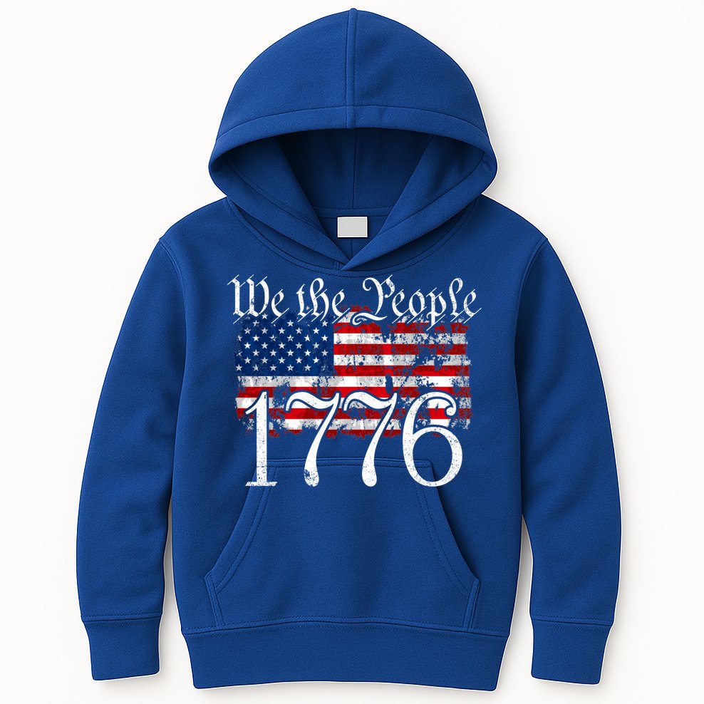 We The People 1776 U S Constitution Freedom American Flag Gift Kids Hoodie