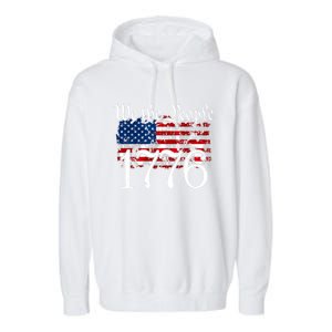 We The People 1776 U S Constitution Freedom American Flag Gift Garment-Dyed Fleece Hoodie