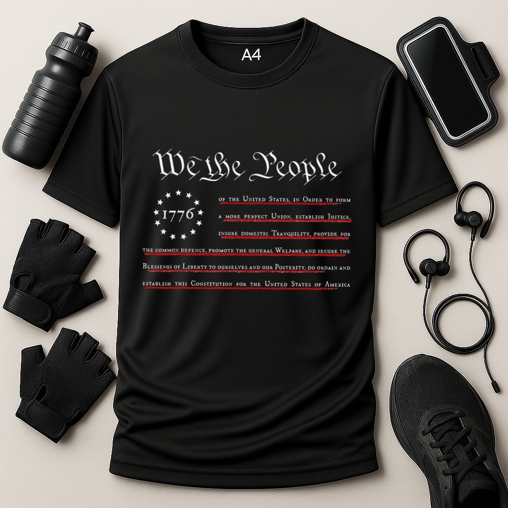 WE THE PEOPLE Preamble US Constitution 4th Of July 1776 Cooling Performance Crew T-Shirt