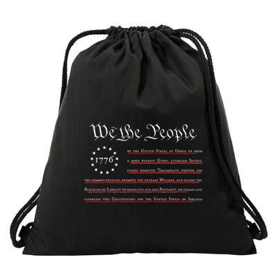 WE THE PEOPLE Preamble US Constitution 4th Of July 1776 Drawstring Bag