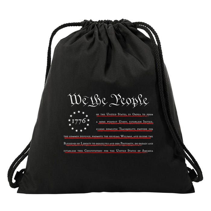 WE THE PEOPLE Preamble US Constitution 4th Of July 1776 Drawstring Bag