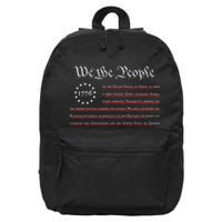 WE THE PEOPLE Preamble US Constitution 4th Of July 1776 16 in Basic Backpack