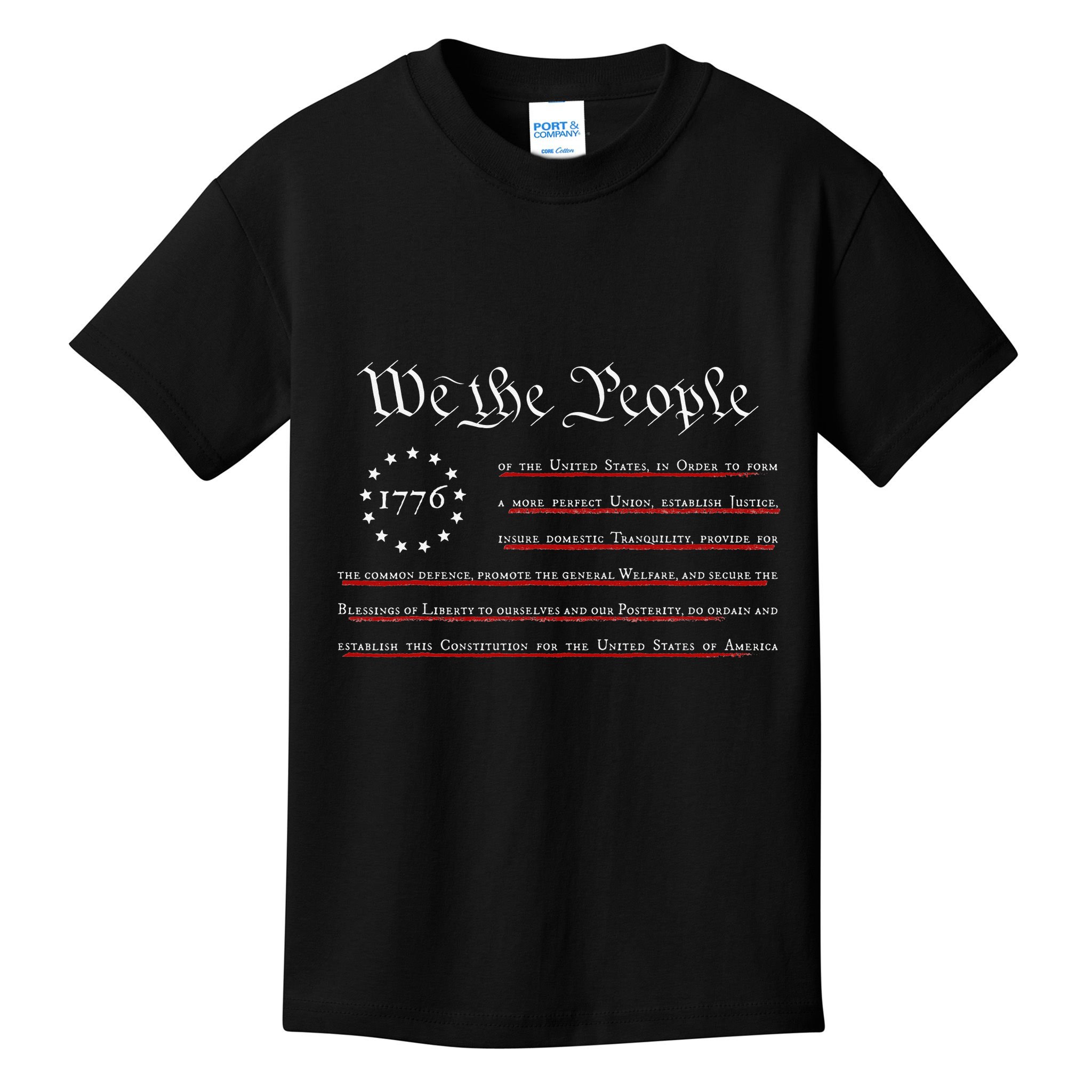 WE THE PEOPLE Preamble US Constitution 4th Of July 1776 Kids T-Shirt