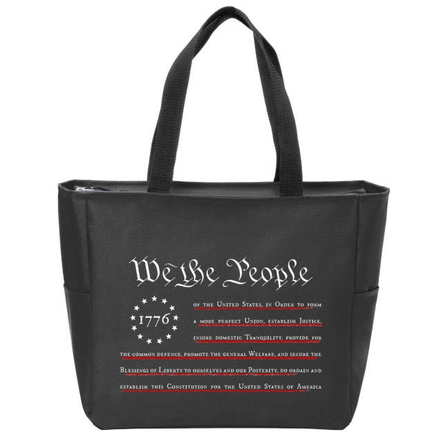WE THE PEOPLE Preamble US Constitution 4th Of July 1776 Zip Tote Bag