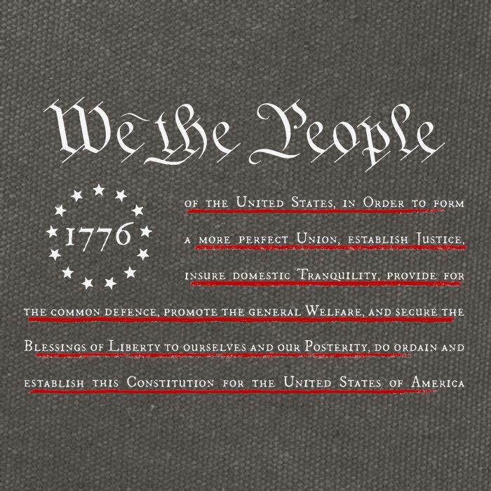 WE THE PEOPLE Preamble US Constitution 4th Of July 1776 Cotton Canvas Backpack