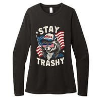 White Trash Party Attire Redneck Raccoon Stay Trashy Usa Womens CVC Long Sleeve Shirt