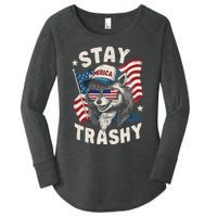 White Trash Party Attire Redneck Raccoon Stay Trashy Usa Women's Perfect Tri Tunic Long Sleeve Shirt