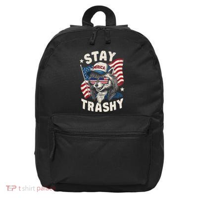 White Trash Party Attire Redneck Raccoon Stay Trashy Usa 16 in Basic Backpack
