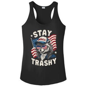 White Trash Party Attire Redneck Raccoon Stay Trashy Usa Ladies PosiCharge Competitor Racerback Tank