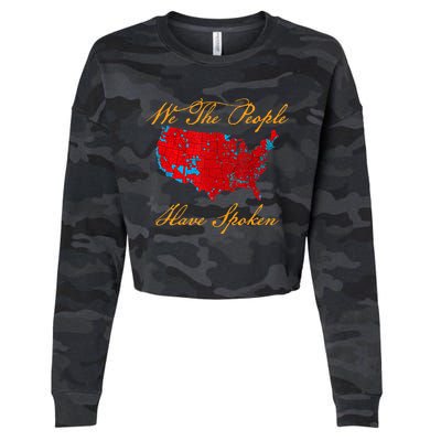 We The People Have Spoken Map Of 2024 Cropped Pullover Crew