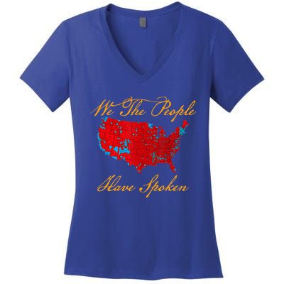 We The People Have Spoken Map Of 2024 Women's V-Neck T-Shirt