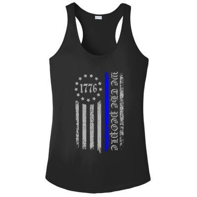 We The People Thin Blue Line Betsy Rose 1776 Ladies PosiCharge Competitor Racerback Tank