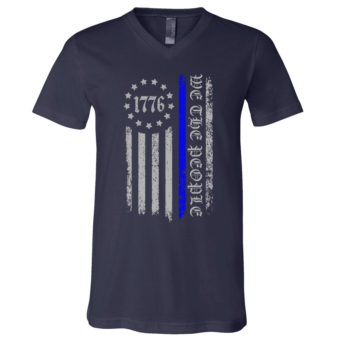 We The People Thin Blue Line Betsy Rose 1776 V-Neck T-Shirt