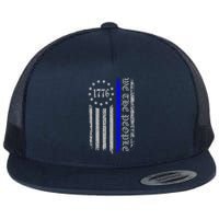 We The People Thin Blue Line Betsy Rose 1776 Flat Bill Trucker Hat