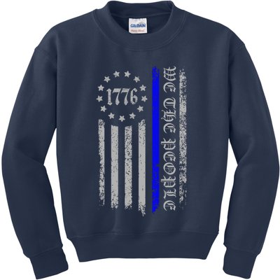 We The People Thin Blue Line Betsy Rose 1776 Kids Sweatshirt