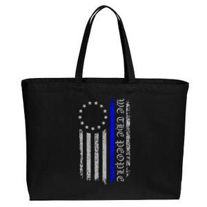 We The People Thin Blue Line Betsy Rose Cotton Canvas Jumbo Tote