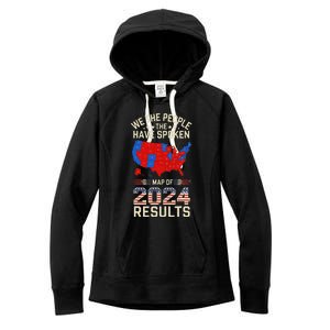 We The People Have Spoken Map Of 2024 Election Results Women's Fleece Hoodie