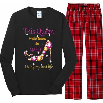 Wo This Queen was Born In March Long Sleeve Pajama Set