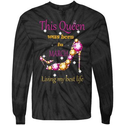 Wo This Queen was Born In March Tie-Dye Long Sleeve Shirt