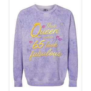 Wo This Queen Makes 65 Look Fabulous 65th Birthday Colorblast Crewneck Sweatshirt