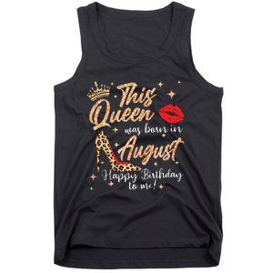 Womens This Queen Was Born In August Happy Birthday To Me Tank Top