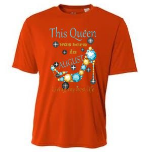 Womens This Queen Was Born In August Shirts Cooling Performance Crew T-Shirt